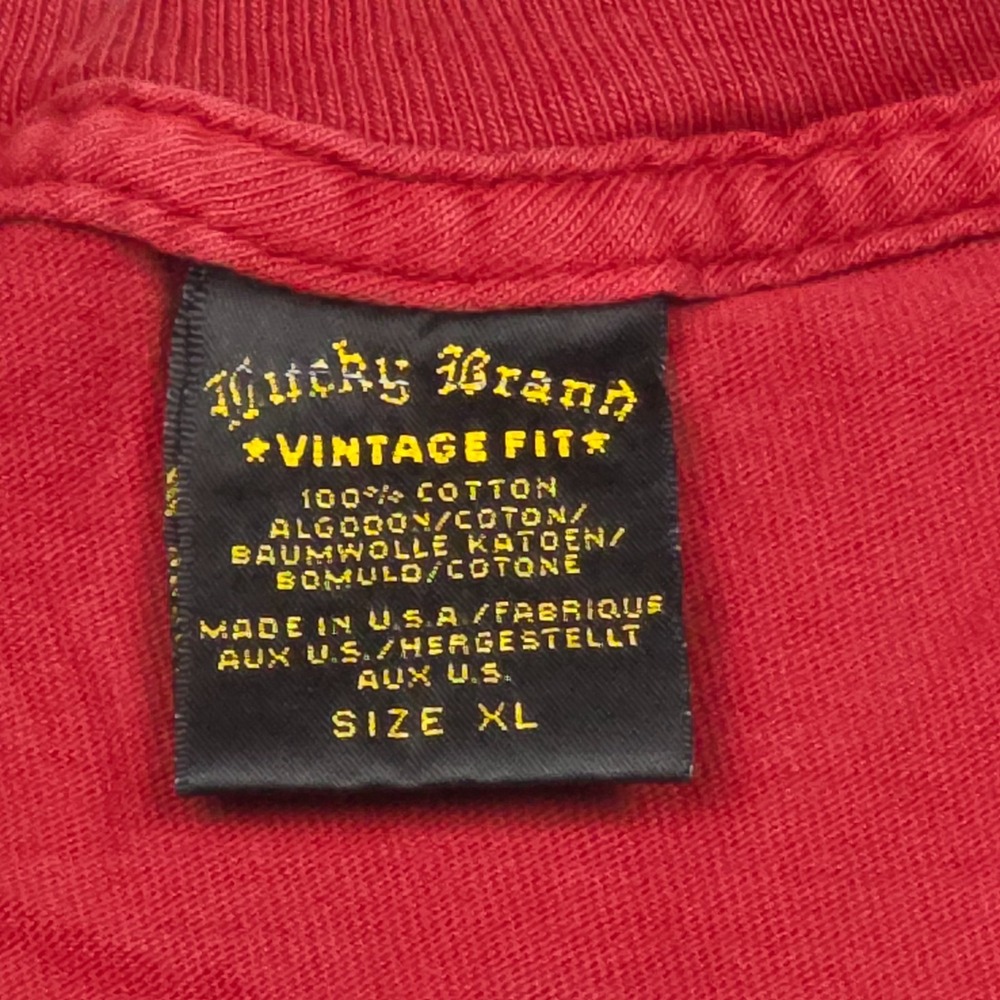 Vintage Lucky Triumph T-Shirt Men's XL Red Made USA Graphic Motorcycle - Picture 4 of 10
